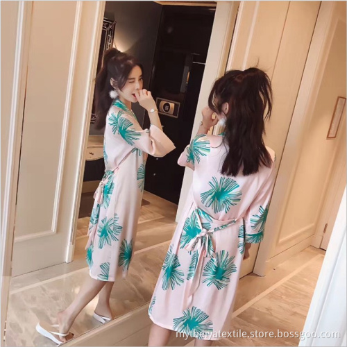 Wholesale Custom Comfortable Women Satin Bathrobe